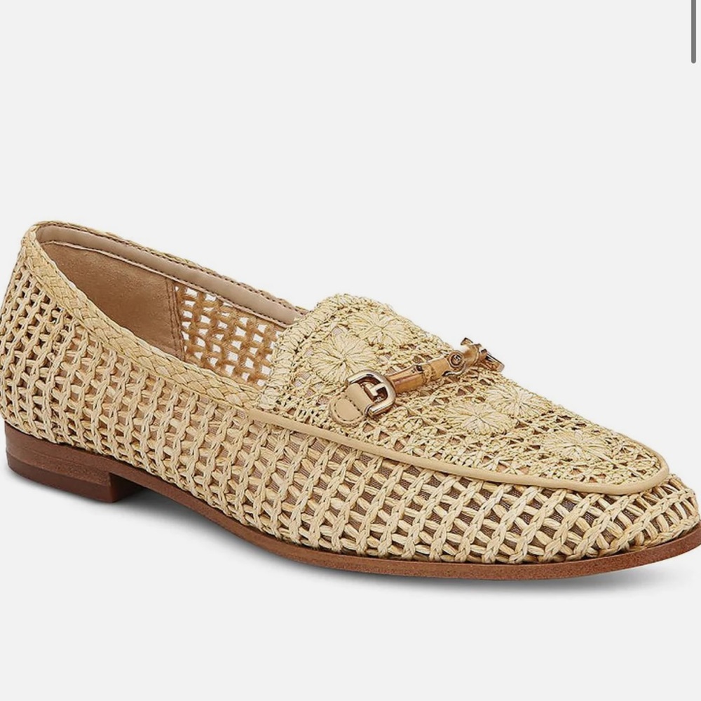 Sam Edelman Lowell Woven Slip On Loafers Natural Raffia Size 8.5 New in box